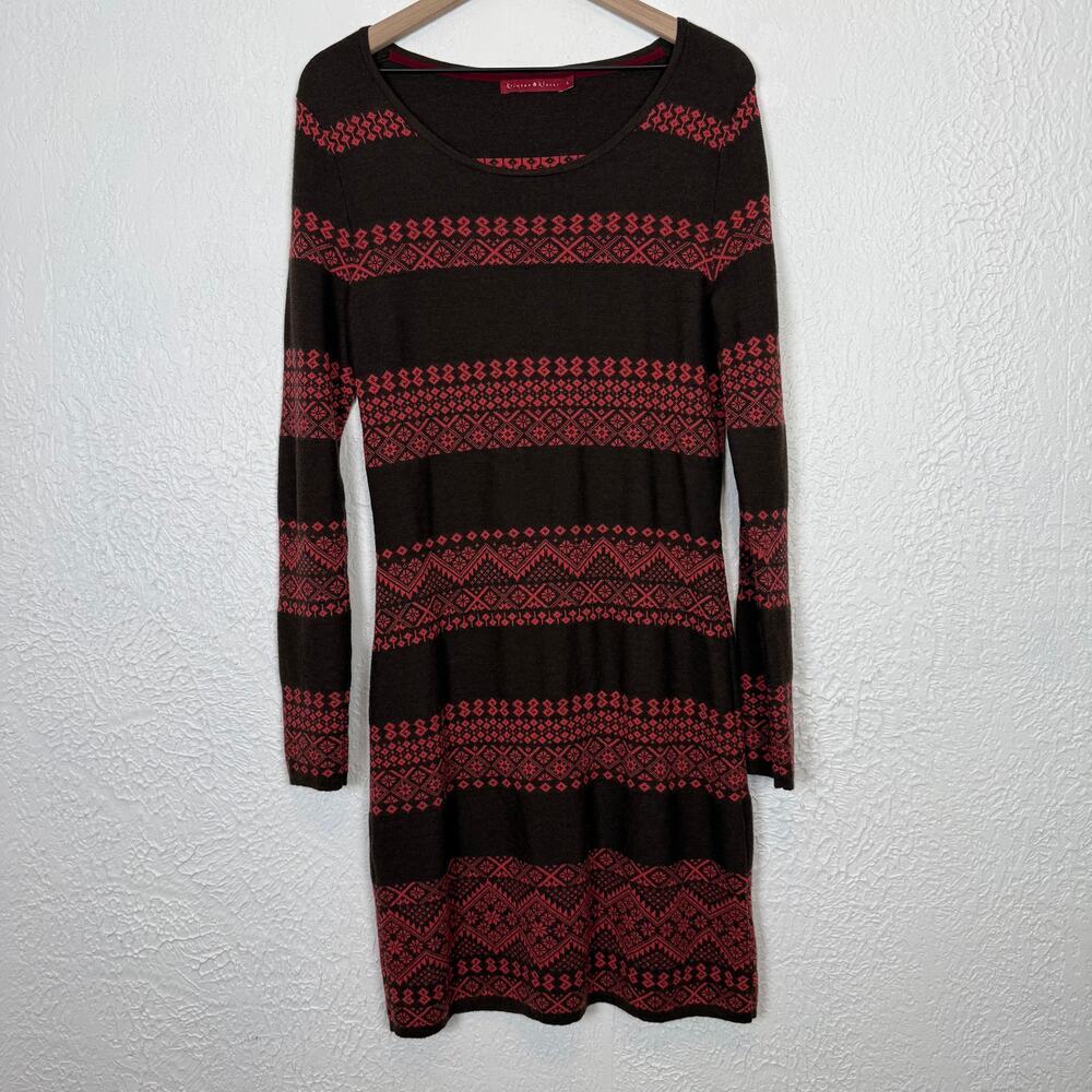 Krimson Klover Wool Long Sleeve Sweater Dress Size Large